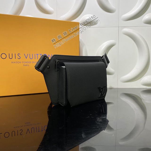 LOUIS VUITTON專櫃新款包包 路易威登Aerogram單肩包 LV牛皮磁扣男胸包腰包 M57081  ydh4087